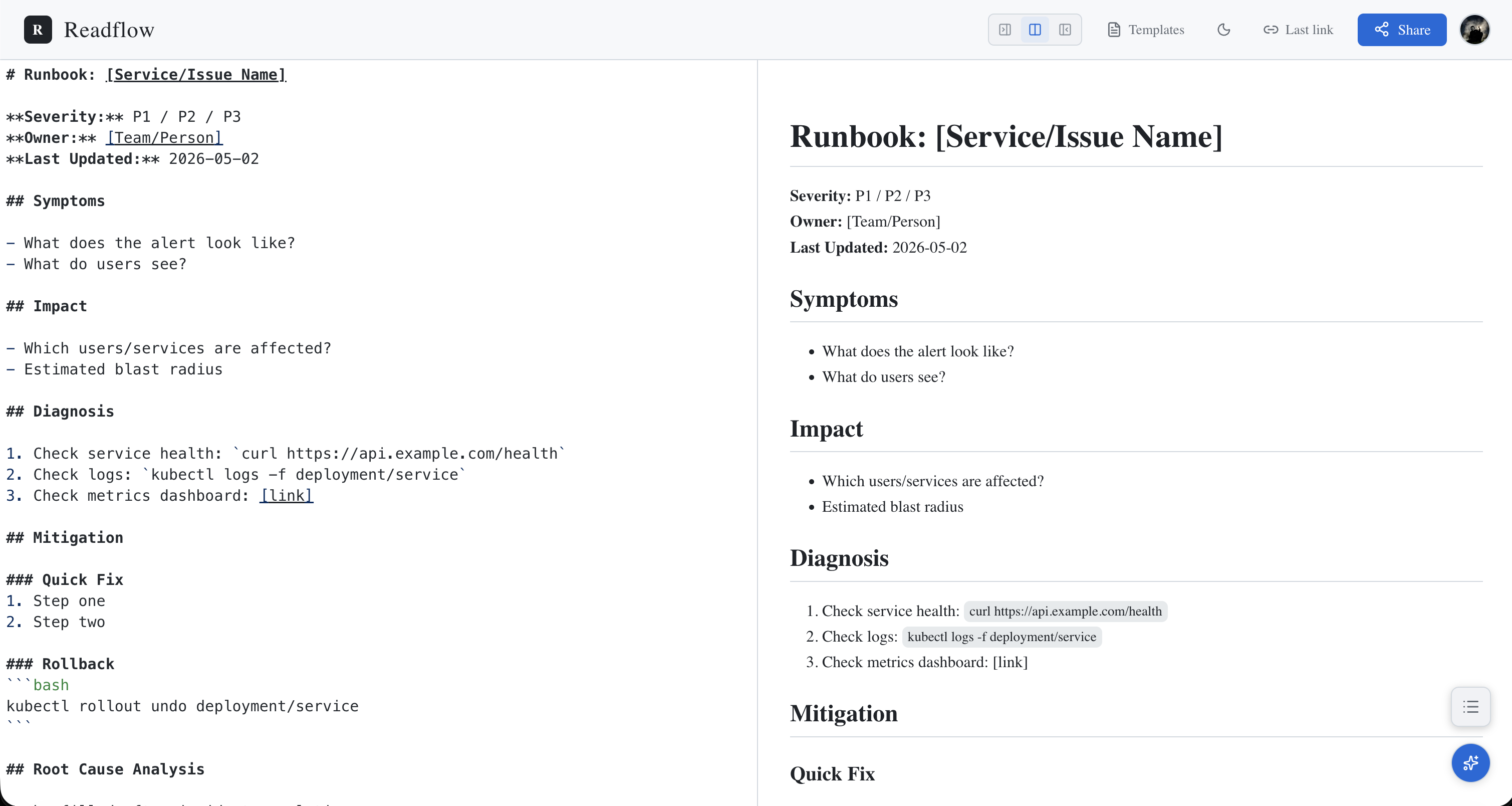 Readflow preview